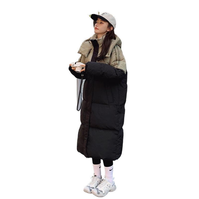 Veste matelassée mi-longue à empiècements contrastés – Coupe ample et style moderne