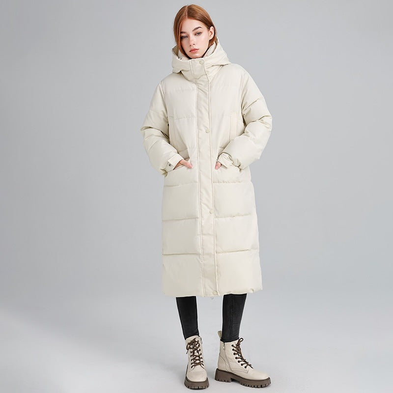 Veste long et chaud pour femme – Rembourré en coton, coupe ample, longueur genoux