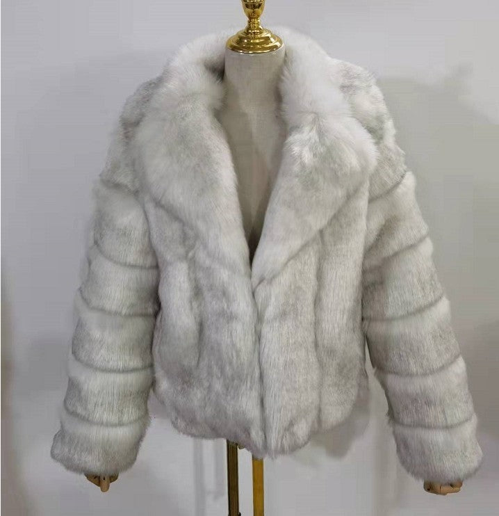 Manteau femme en fausse fourrure effet renard – Élégance & chaleur