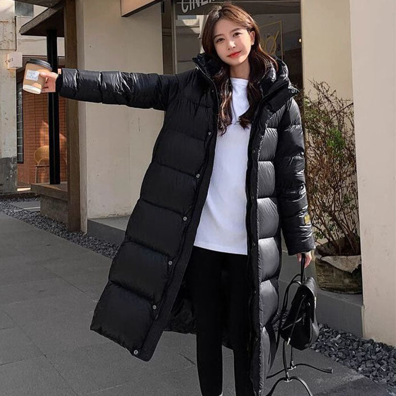 Veste Long Noir en Duvet – Élégance & Chaleur