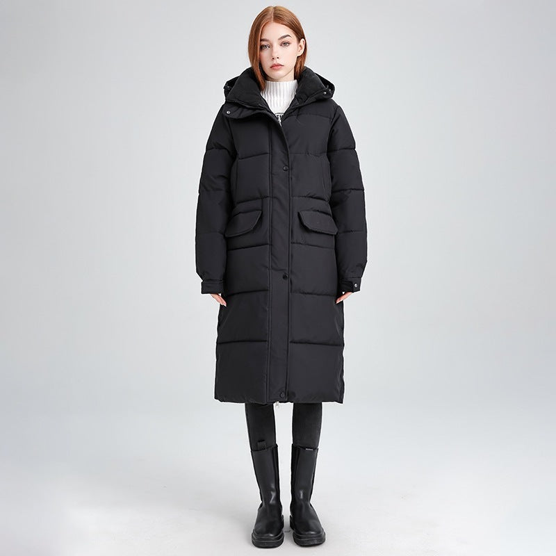 Veste long et chaud pour femme – Rembourré en coton, coupe ample, longueur genoux