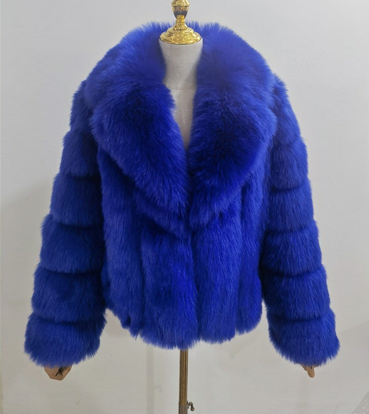 Manteau femme en fausse fourrure effet renard – Élégance & chaleur