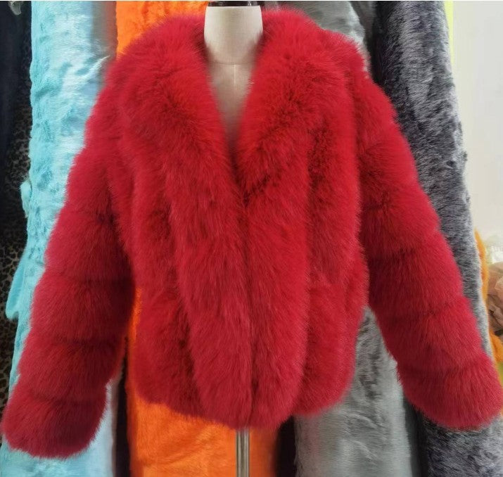 Manteau femme en fausse fourrure effet renard – Élégance & chaleur