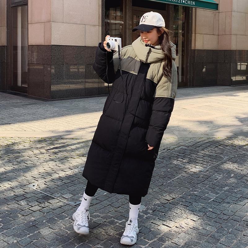Veste matelassée mi-longue à empiècements contrastés – Coupe ample et style moderne