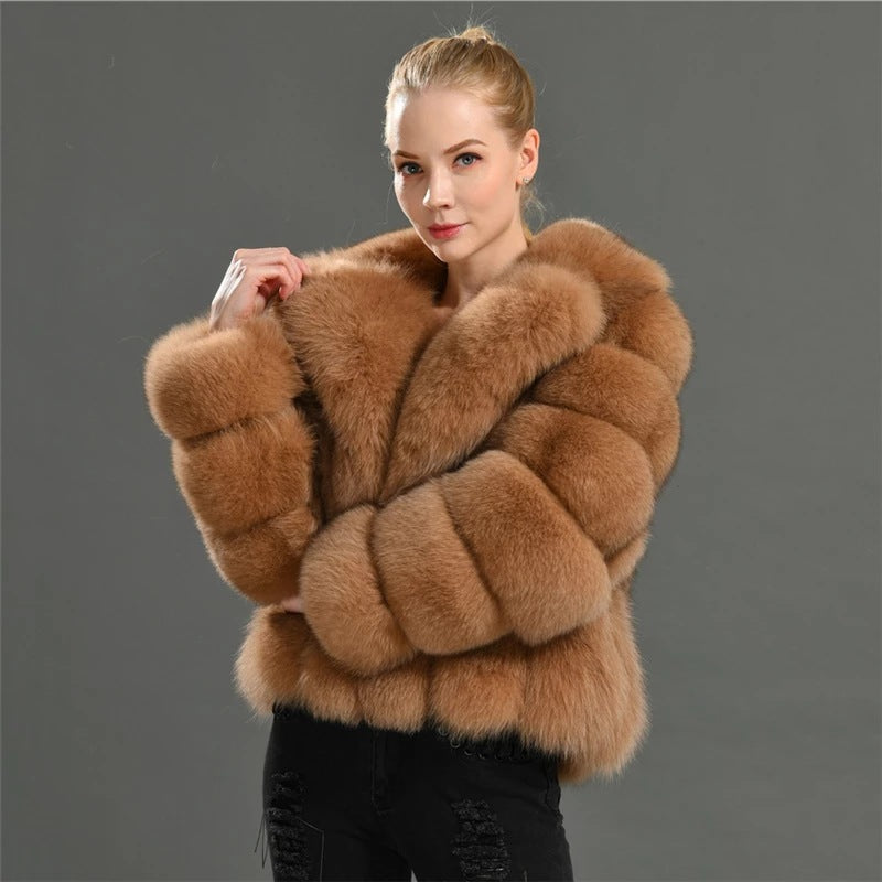 Manteau femme en fausse fourrure effet renard – Élégance & chaleur