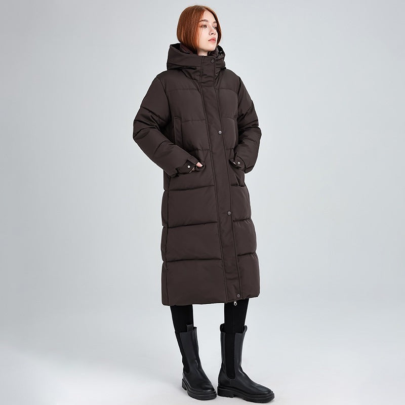 Veste long et chaud pour femme – Rembourré en coton, coupe ample, longueur genoux
