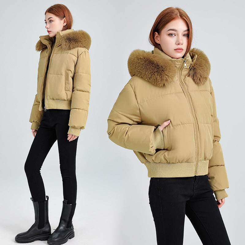 Veste Femme à Capuche avec Col en Fourrure – Élégance et Chaleur au Quotidien