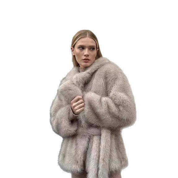 Manteau en peluche éco-responsable – Coupe ample et col polo tendance