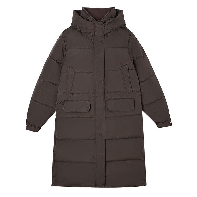 Veste long et chaud pour femme – Rembourré en coton, coupe ample, longueur genoux