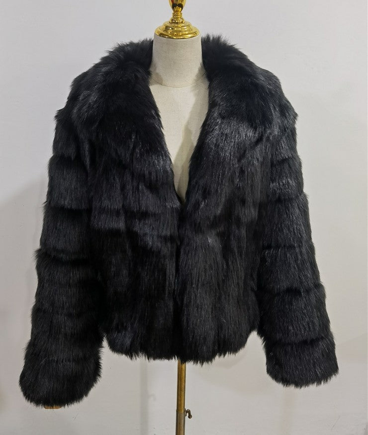Manteau femme en fausse fourrure effet renard – Élégance & chaleur