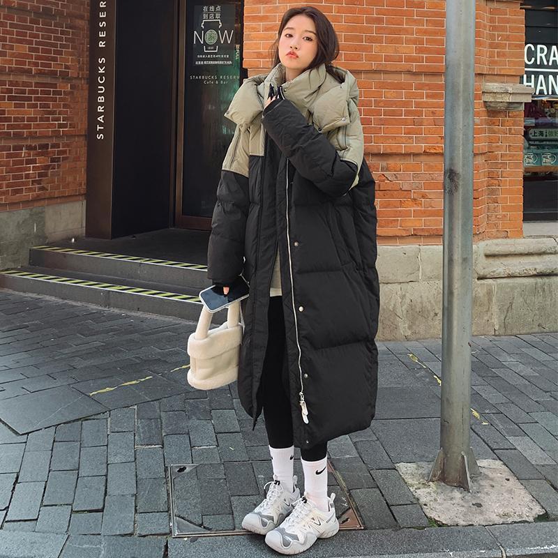 Veste matelassée mi-longue à empiècements contrastés – Coupe ample et style moderne