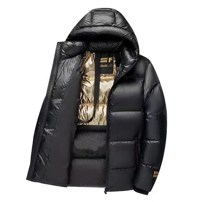 Veste matelassée courte unisexe – Chaude et stylée pour l’hiver – Noir & or