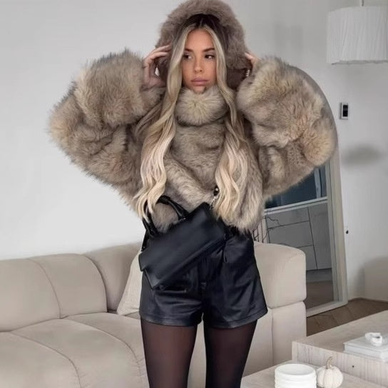 Manteau en fausse fourrure oversize pour femme – Élégance & douceur