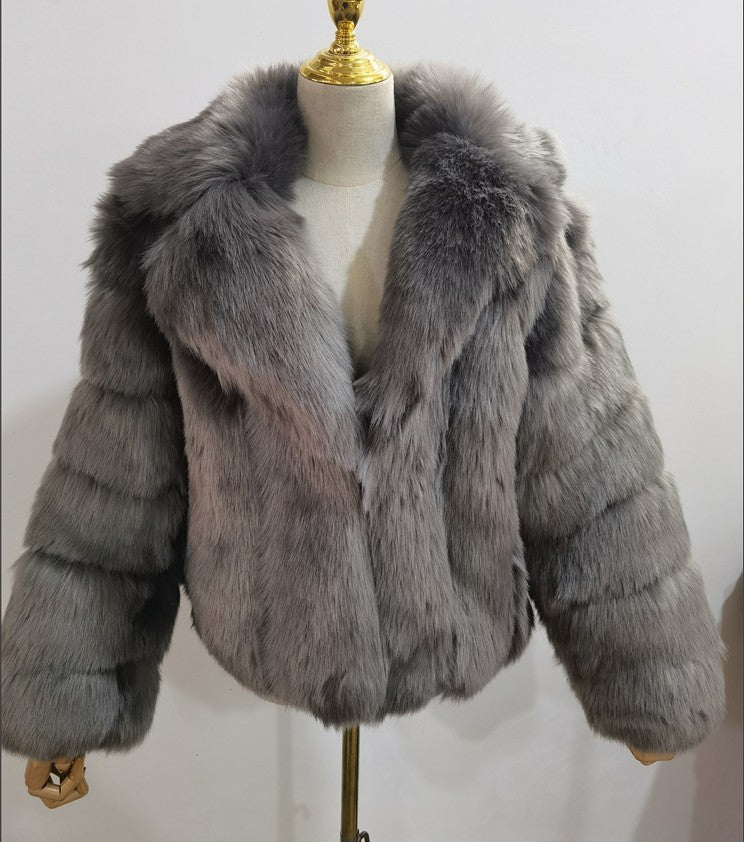 Manteau femme en fausse fourrure effet renard – Élégance & chaleur