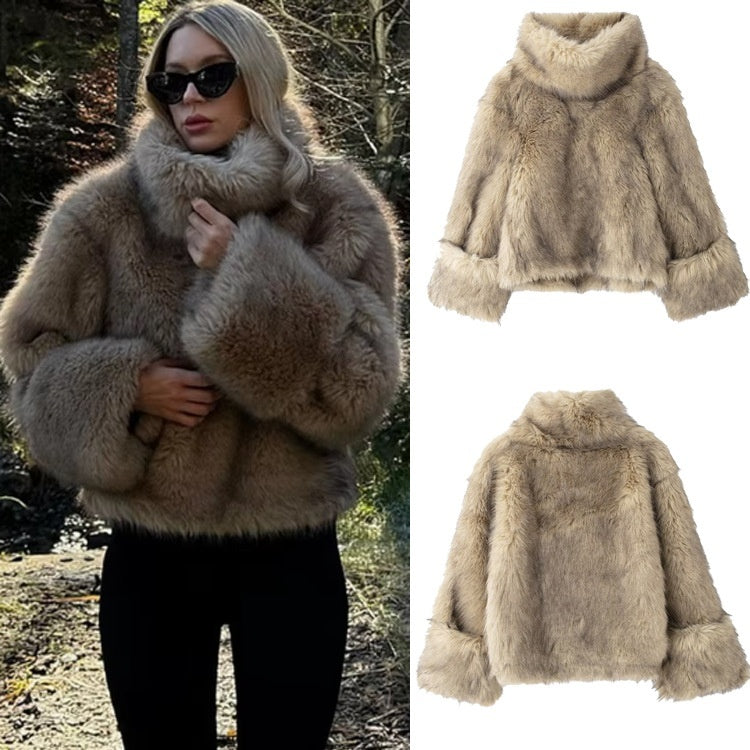 Manteau en fausse fourrure oversize pour femme – Élégance & douceur