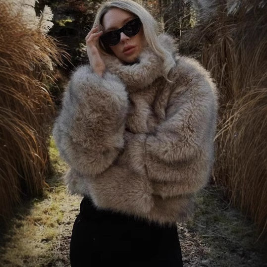 Manteau en fausse fourrure oversize pour femme – Élégance & douceur