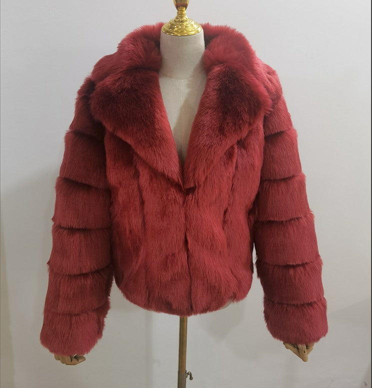 Manteau femme en fausse fourrure effet renard – Élégance & chaleur