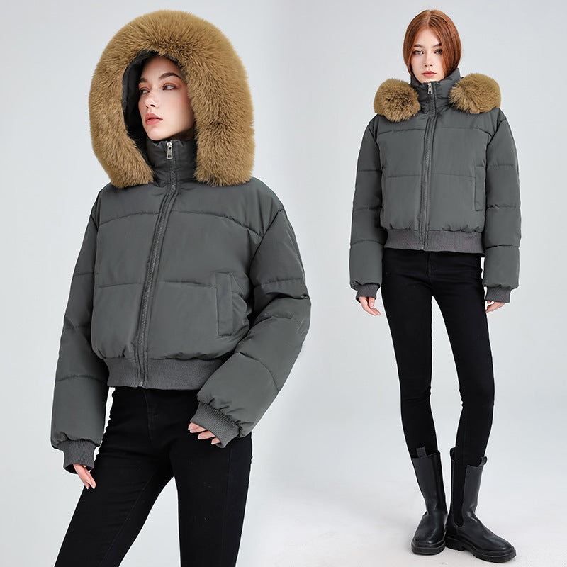 Veste Femme à Capuche avec Col en Fourrure – Élégance et Chaleur au Quotidien