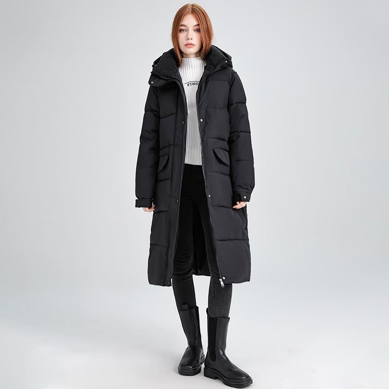 Veste long et chaud pour femme – Rembourré en coton, coupe ample, longueur genoux