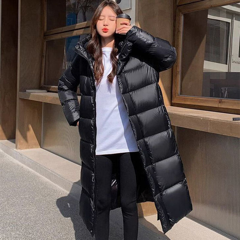 Veste Long Noir en Duvet – Élégance & Chaleur