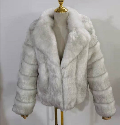 Manteau femme en fausse fourrure effet renard – Élégance & chaleur