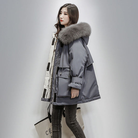 Veste d’hiver femme mi-long – Coupe ample et confort en coton