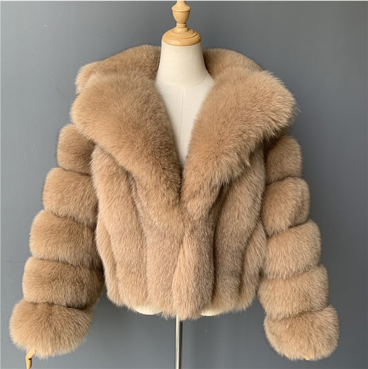 Manteau femme en fausse fourrure effet renard – Élégance & chaleur