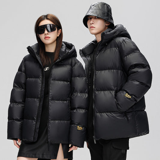 Veste matelassée courte unisexe – Chaude et stylée pour l’hiver – Noir & or