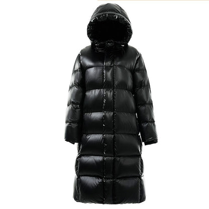 Veste Long Noir en Duvet – Élégance & Chaleur