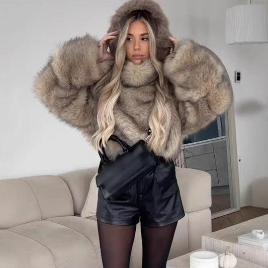 Manteau en fausse fourrure oversize pour femme – Élégance & douceur
