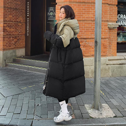 Veste matelassée mi-longue à empiècements contrastés – Coupe ample et style moderne
