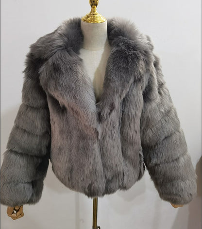 Manteau femme en fausse fourrure effet renard – Élégance & chaleur